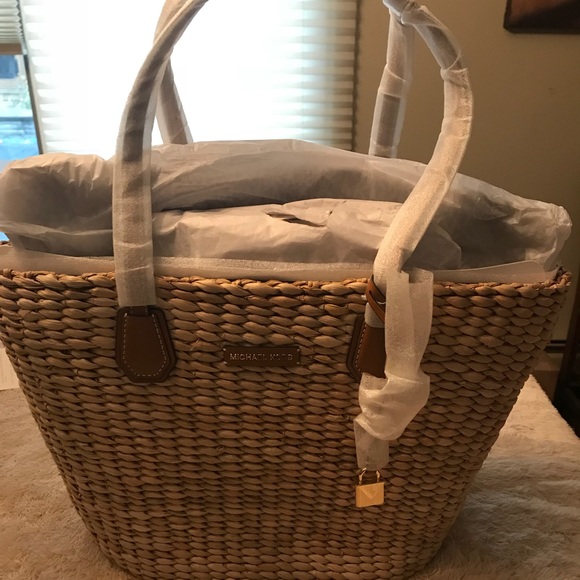 Michael Kors Handbags - Michael Kors Malibu Woven Straw Tote